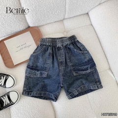 Set bộ tay ngắn raplang phối màu áo thun họa tiết Tomorrow và quần short jean bé trai 1 đến 7 tuổi BERNIE H0725B19