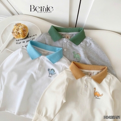 Áo thun áo polo tay dài họa tiết hình in Khủng long cho bé trai 1 đến 7 tuổi BERNIE H0425A51