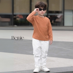 Áo thun áo phông trơn tay dài nhiều màu unisex cho bé trai bé gái đi học đi chơi 9kg đến 27kg BERNIE T0725A51