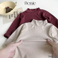 Áo giữ nhiệt cổ cao 3 phân dài tay basic màu trơn cho bé trai bé gái chất thun cotton 9 đến 28kg BERNIE T0725A45