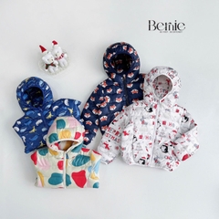 Áo khoác gió chần bông kèm nón nhiều màu cho bé trai bé gái size 11kg tới 25kg BERNIE T0125A25