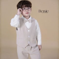 Set bộ vest hoàng gia 6 chi tiết dài tay màu nâu bé trai đi tiệc đi sự kiện size 9 tới 28kg BERNIE H0725B71