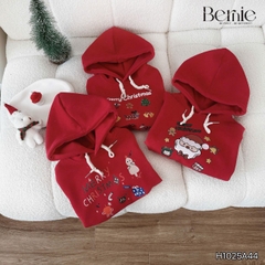 Áo noel áo hoodie tay dài màu đỏ giáng sinh cho bé trai bé gái Mery Christmas size 1 đến 7 tuổi BERNIE H1025A44