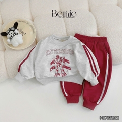 Set bộ thể thao dài tay chất cotton da cá họa tiết hoạt hình kèm quần dài size 9 tới 25kg BERNIE H0725B22 