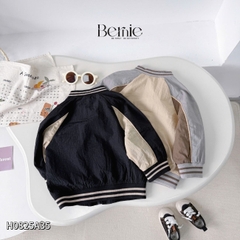 Áo khoác gió 2 lớp áo bomber phong cách thể thao họa tiết thêu cho bé trai bé gái size 9 đến 25kg BERNIE H0825A35