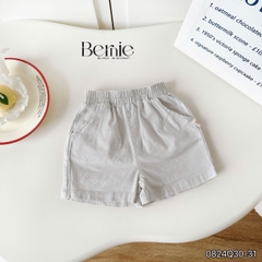Quần sooc đùi linen kaki mềm bé trai bé gái unisex màu trắng nâu be BERNIE phong cách hàn quốc 7kg đến 30kg