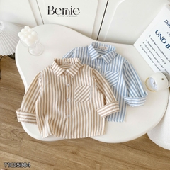 Set gilê kẻ 3 chi tiết áo sơ mi dài tay áo gi lê quần kaki cho né trai 1 đến 7 tuổi BERNIE 0724B40