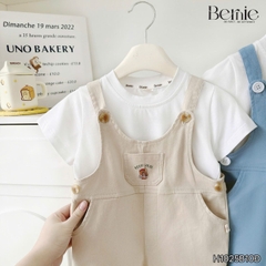  Set Yếm ngắn kèm áo thun Gấu Bóng chày cho bé trai bé gái unisex phong cách hàn quốc size 1 đến 7 tuổi BERNIE H1025B10Đ