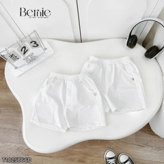 Set bộ thể thao tay ngắn họa tiết kẻ sọc số 23 cho bé trai kèm quần short size 9 tới 28kg BERNIE T1025B66Đ