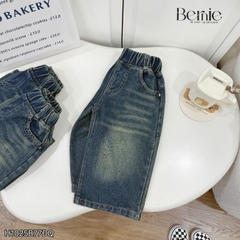 Quần jean quần denim dài ống suông STREET wash mài nhẹ cho bé trai bé gái size 9 tới 25kg BERNIE H1025B77Đ