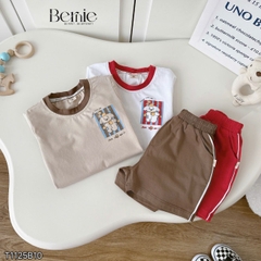  Set bộ thể thao cho bé trai áo thun tay ngắn họa tiết cún Puppy kèm quần short 9 tới 28kg BERNIE T1125B10
