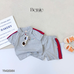 Set bộ polo cho bé trai áo thun tay ngắn họa tiết câụ bé kèm quần short size 1 đến 7 tuổi BERNIE T0425B64