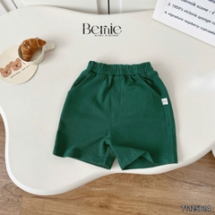 Set bộ polo tay ngắn cổ dệt thêu họa tiết Holiday xanh kèm quần short size 9 tới 28kg BERNIE T1125B14