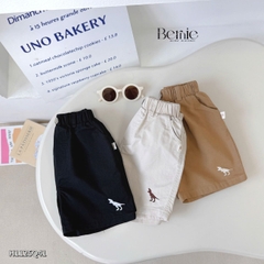 Quần kaki quần short đùi thêu họa tiết khủng long Dino cho bé trai size 9 tới 28kg BERNIE H1125Q41
