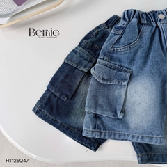 Quần short quần jean túi hộp cho bé trai đi chơi đi học size 11kg tới 28kg BERNIE KIDS H1125Q47