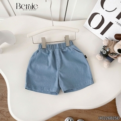 Set bộ tay ngắn basic áo thun túi lệch kèm quần short kaki denim cho bé trai đi chơi đi học size 9kg tới 25kg H0226B25Đ AT3M