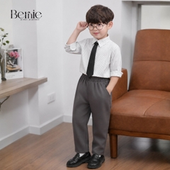 Set vest gi lê tay dài Luxe cho bé trai 4 chi tiết phong cách Hàn quốc size 8 tới 25kg BERNIE H1225B22Đ
