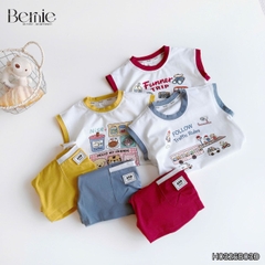 Set bộ bé trai áo tanktop sắc màu phong cách hàn quốc kèm quần short size 1 tới 7 tuổi BERNIE H0326B03Đ