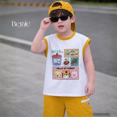 Áo thun áo tanktop sắc màu phong cách hàn quốc cho bé đi chơi đi học size 1 tới 7 tuổi BERNIE H0326B03Đ