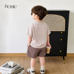 Set bộ thun cotton áo tay ngắn họa tiết khủng long Ready kèm quần short cho bé trai 1 đến 7 tuổi BERNIE H1025B55