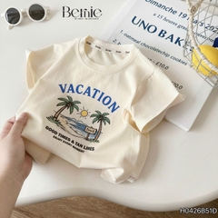 Áo thun đi biển tay ngắn áo phông họa tiết cây dừa cho bé trai bé gái size 9 đến 25kg BERNIE H0426B51Đ