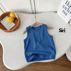 et đồ đi chơi bé trai sành điệu đi biển phong cách hàn quốc áo thun ba lỗ trơn kèm quần kaki phối túi thêu cầu vồng 1 đến 7 tuổi BERNIE T0125B03