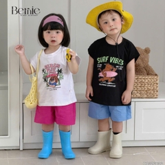 Set bộ unisex cho bé trai bé gái áo thun tanktop Style kèm quần short đi chơi đi biển size 1 tới 7 tuổi BERNIE H0326B36