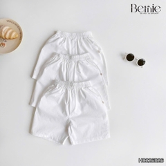  Set sơ mi 3CT áo tay dài kẻ sọc sắc màu áo ba lỗ kèm quần short kaki cho bé trai đi biển đi chơi 9 tới 28kg BERNIE H0226B26