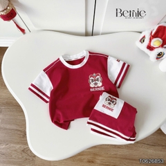 Set bộ bé trai áo thun tay ngắn Trung thu Lân đỏ kèm quần short cho bé trai size 9 đến 25kg BERNIE T0626B53