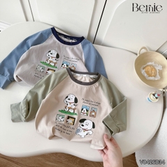 Set bộ dài tay cho bé trai áo thun raplang phối màu Dog ngộ nghĩnh kèm quần dài size 9 tới 26kg BERNIE V0426B34