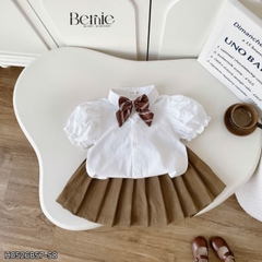 Set vest gi lê 4CT phối viền Royal cho bé trai bé gái kèm cà vạt hoặc nơ size 9 tới 28kg BERNIE H0526B58 