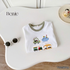 Áo thun áo phông tay ngắn chất thun cotton họa tiết Travel vui tươi cho bé trai size 9 tới 28kg BERNIE T1025B70