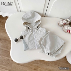 Set bộ gió thể thao phối màu năng động kèm quần dài cho bé trai size 9kg tới 25kg BERNIE KIDS T1025B16