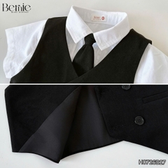 Set vest gi lê 5CT cho bé trai áo gi lê áo sơ mi quần short phụ kiện nơ cổ và cà vạt size 9 tới 25kg BERNIE H0726B27