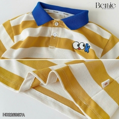 Áo thun áo polo tay ngắn họa tiết kẻ ngang sắc màu Ok cho bé trai size 9kg đến 25kg BERNIE H0226B37A