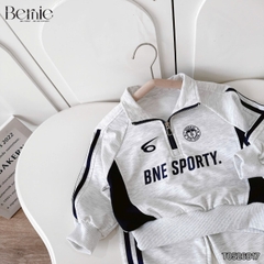 Set bộ thể thao bé trai áo hoodie tay dài cố phối dây kéo kèm quần dài BNE SPORTY 11 tới 28kg BERNIE T0526B17