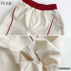 Quần dài nỉ thu đông phối viền phối màu thêu Cozy cho bé trai phong cách size 11 tới 28kg BERNIE H0526Q10