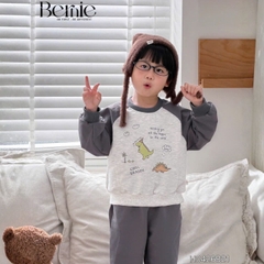 Set bộ thu đông phong cách Cool Dragon cho bé trai áo tay dài raplang kèm quần size 9 tới 26kg BERNIE H0426B21