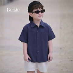 Áo sơ mi tay ngắn Basic nhiều màu unisex cho bé trai bé gái size 9kg tới 25kg BERNIE H1125A49Đ