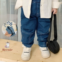 Quần jean dài bomber thêu ô tô cho bé trai chất bò giấy mềm form dáng hàn quốc 1 đến 7 tuổi BERNIE