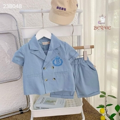 Đồ bộ vest cho bé trai cộc tay phong cách hàn quốc chất chéo hàn 1 đến 7 tuổi BERNIE Kids