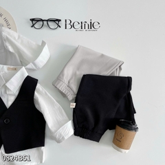 Set đồ vest gile dài công tử cổ V 3 chi tiết phong cách hàn quốc cho bé trai 1 đến 7 tuổi Bernie 0824B51