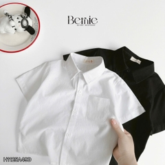 Áo sơ mi tay ngắn Basic nhiều màu unisex cho bé trai bé gái size 9kg tới 25kg BERNIE H1125A49Đ