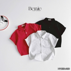 Áo sơ mi tay ngắn Basic nhiều màu unisex cho bé trai bé gái size 9kg tới 25kg BERNIE H1125A49Đ