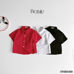 Áo sơ mi tay ngắn Basic nhiều màu unisex cho bé trai bé gái size 9kg tới 25kg BERNIE H1125A49Đ