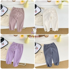 Quần legging dài màu trơn cho bé gái thun tăm mềm mại co giãn1 đến 7 tuổi BERNIE