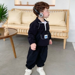 Bộ đồ sơ mi gió dài tay áo khoác gió thể thao quần dài cho bé trai bé gái có khóa kéo 1 đến 7 tuổi BERNIE Kids