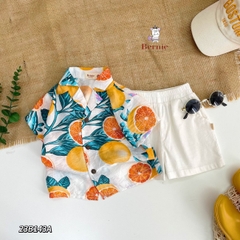Áo sơ mi đũi đi biển cho bé trai bé gái họa tiết nổi bật áo đi chơi sành điệu 1 đến 7 tuổi BERNIE