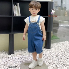 Yếm jean đùi ngắn unisex cho bé trai bé gái phong cách hàn quốc 1 đến 7 tuổi Bernie 0324Y07 Thun