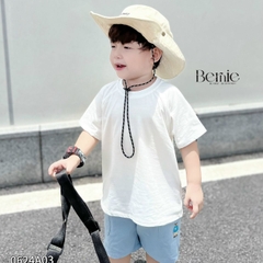 Áo thun unisex tay ngắn raplang chất cotton cho bé mặc đi học đi chơi 1 tới 7 tuổi BERNIE 0624A03